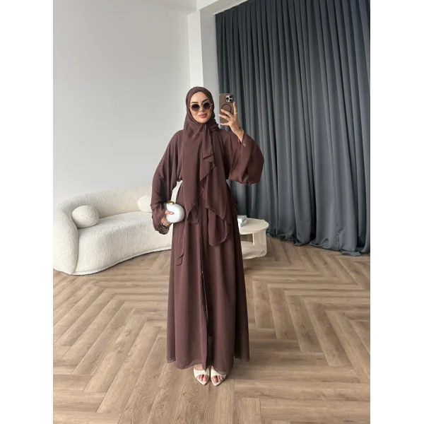 Duq - Doha Şal Hediye Abaya - Acı Kahve