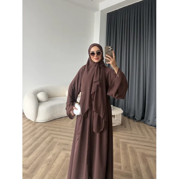 Duq - Doha Şal Hediye Abaya - Acı Kahve