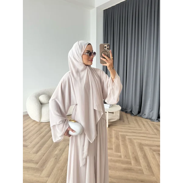 Duq - Doha Şal Hediye Abaya - Bej