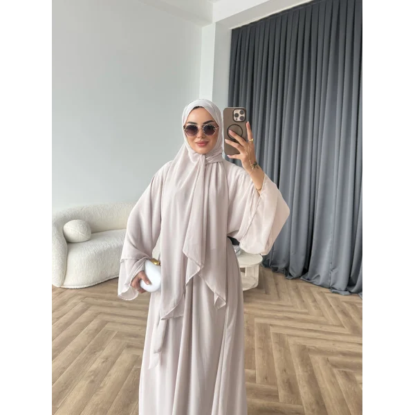 Duq - Doha Şal Hediye Abaya - Bej