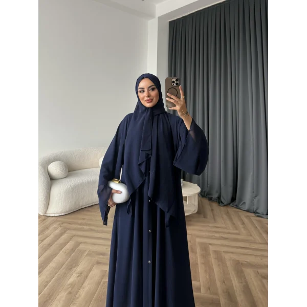 Duq - Doha Şal Hediye Abaya - Lacivert