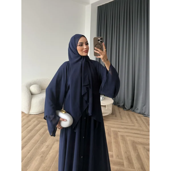 Duq - Doha Şal Hediye Abaya - Lacivert