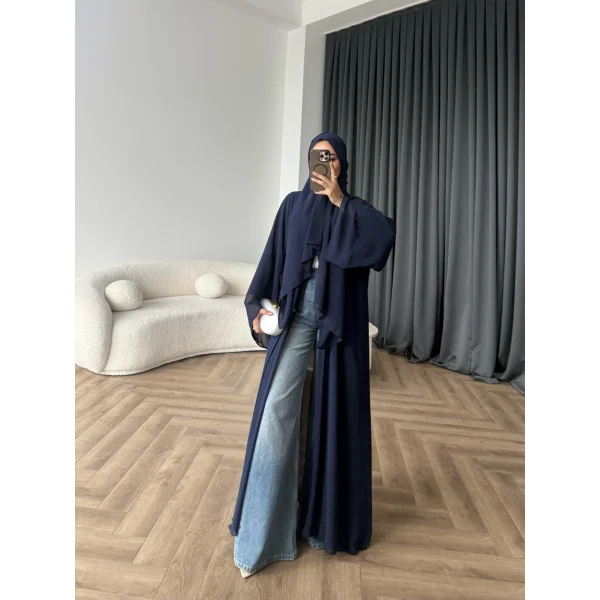 Duq - Doha Şal Hediye Abaya - Lacivert