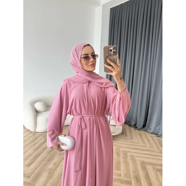 Duq - Doha Şal Hediye Abaya - Pembe