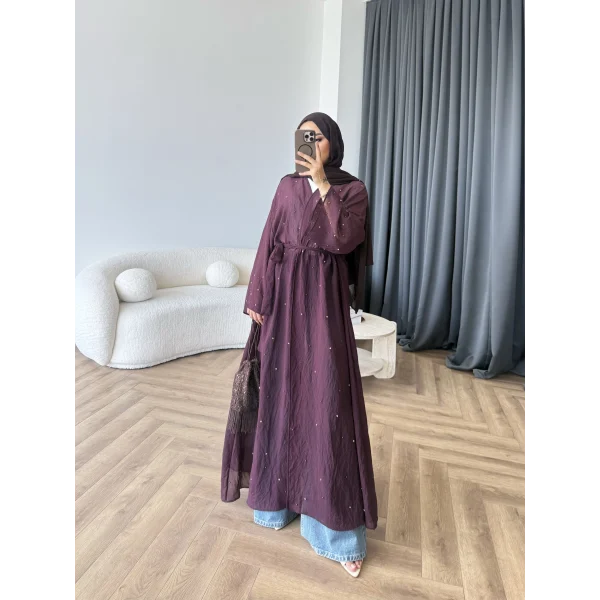 Fuş - Esra Taşlı Şal Hediye Abaya - Mürdüm