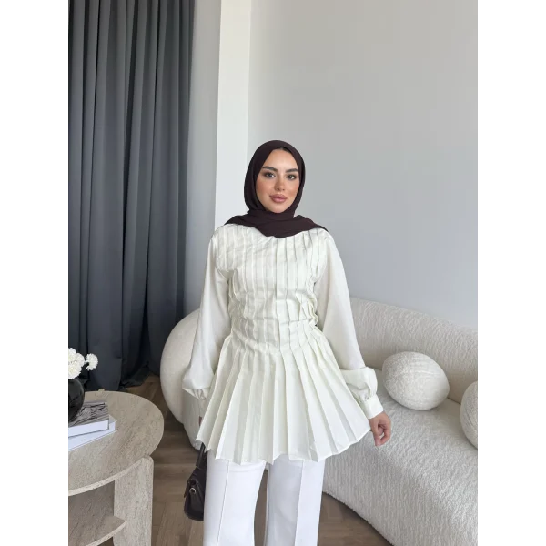 Hen - Mercan Pileli Gömlek - Yeşil