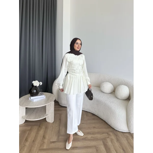 Hen - Mercan Pileli Gömlek - Yeşil