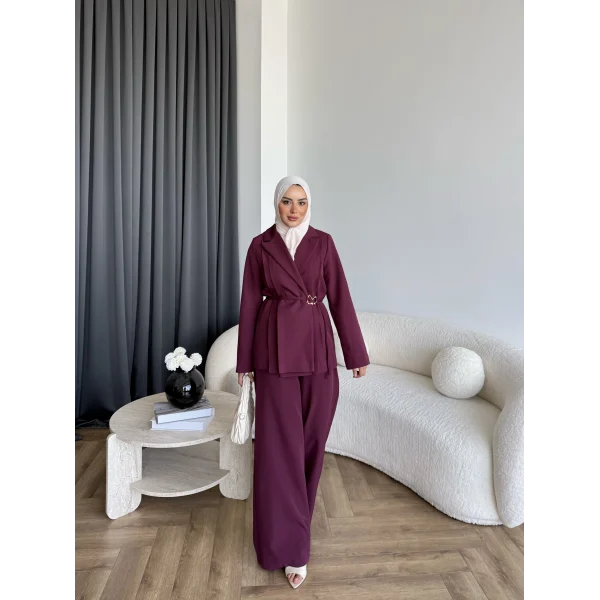 Hen - Ülasna Ceket Takım - Bordo