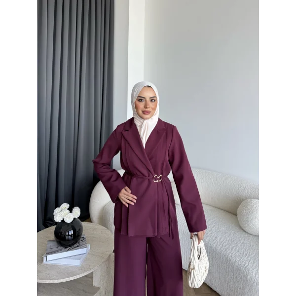 Hen - Ülasna Ceket Takım - Bordo