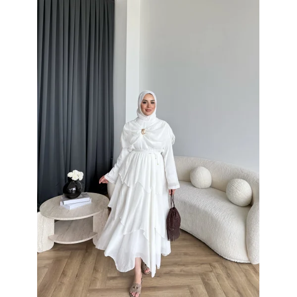Hew - Irmak Etekli Takım - Beyaz