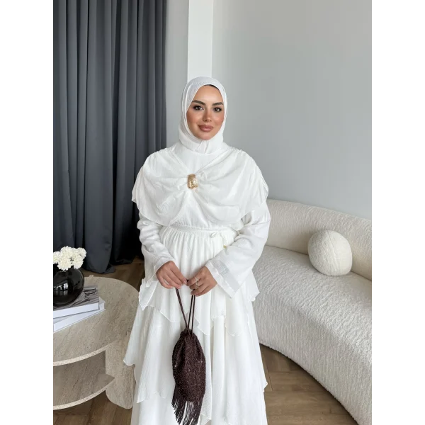 Hew - Irmak Etekli Takım - Beyaz