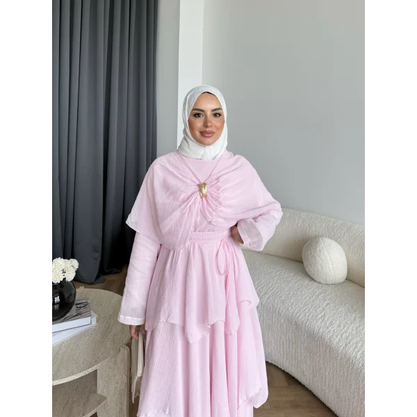 Hew - Irmak Etekli Takım - Pembe