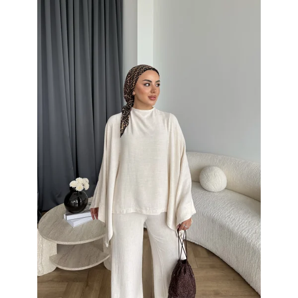 Hot - Dilan Keten Takım - Bej