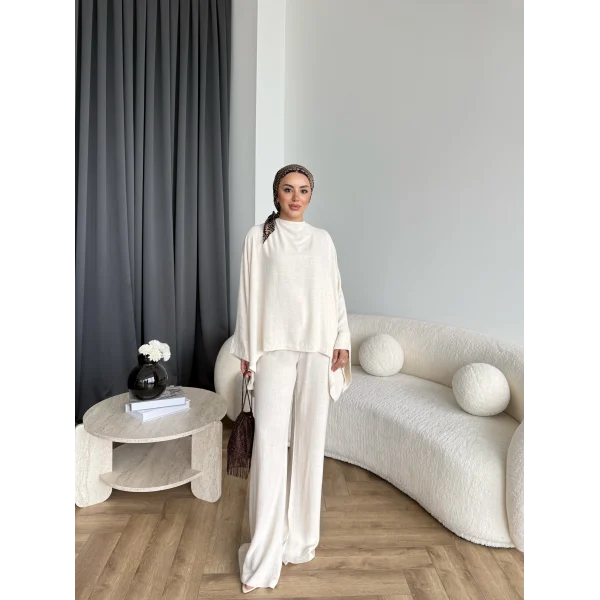 Hot - Dilan Keten Takım - Bej