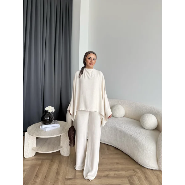 Hot - Dilan Keten Takım - Bej