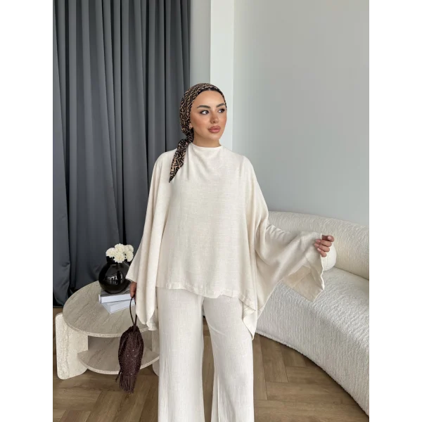 Hot - Dilan Keten Takım - Bej