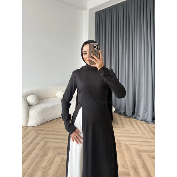 Hot - Loutra 2 Renk Elbise - Siyah - Beyaz