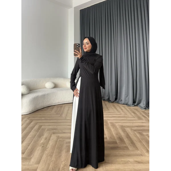 Hot - Loutra 2 Renk Elbise - Siyah - Beyaz