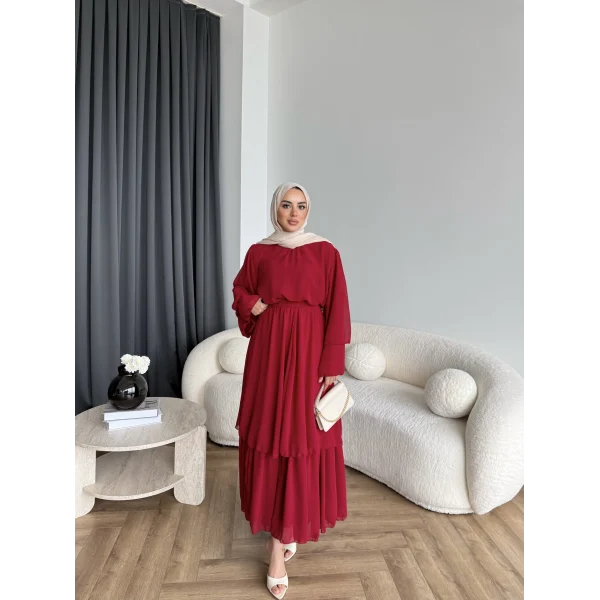Hr - Lilim Etekli Takım - Bordo