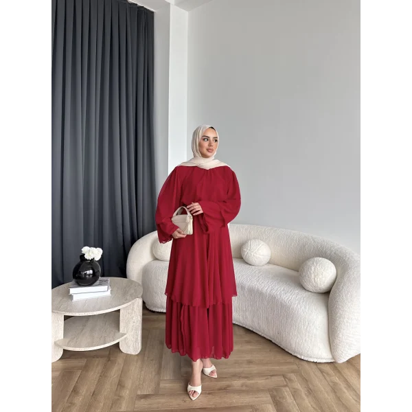 Hr - Lilim Etekli Takım - Bordo