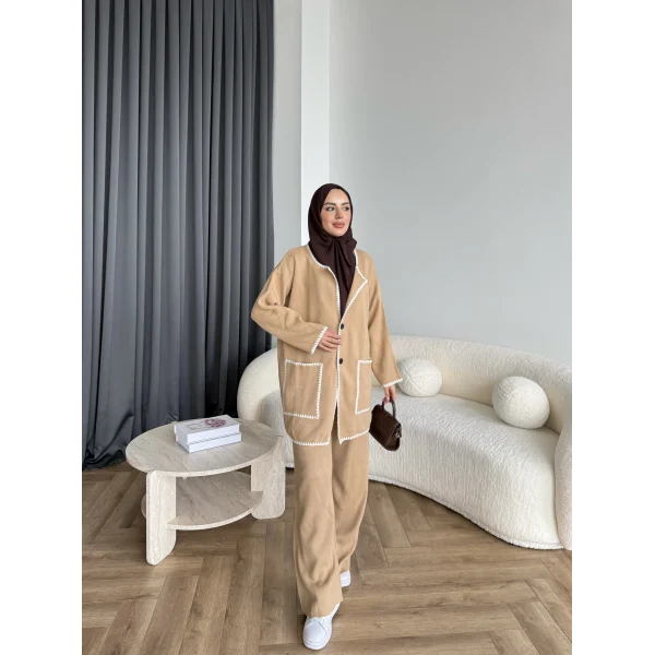 Kuzy Cepli Triko Takım - Camel