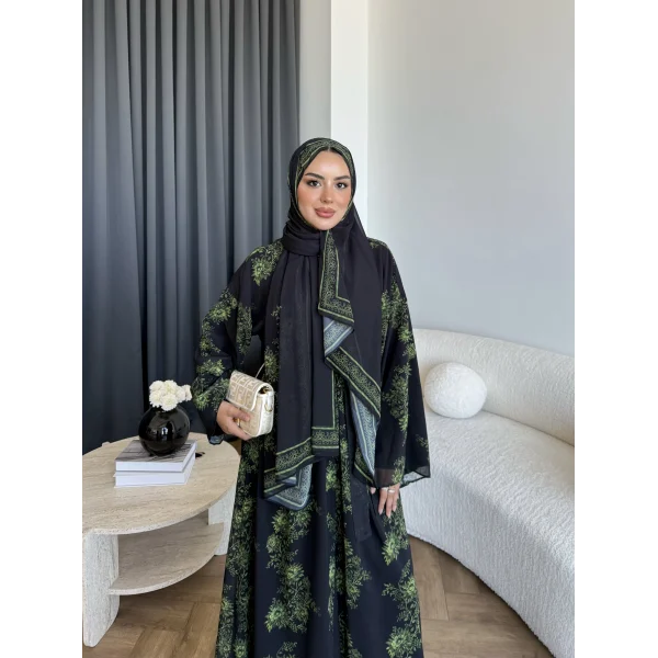 Kyl - Ria Şallı Abaya - Yeşil