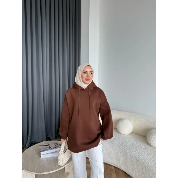 Lidya 3 İplik Sweat - Acı Kahve