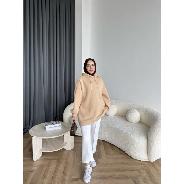 Lidya 3 İplik Sweat - Krem