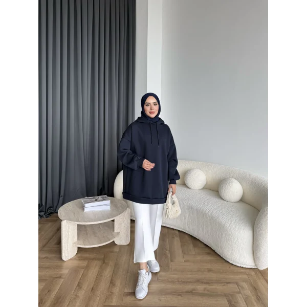 Lidya 3 İplik Sweat - Lacivert