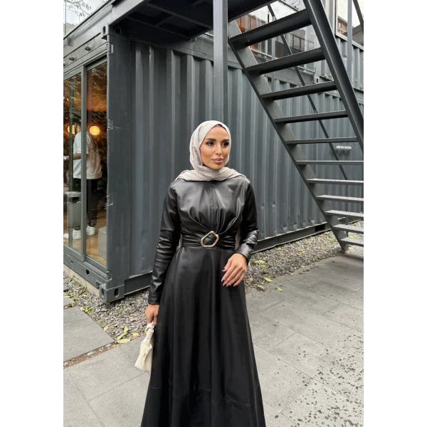 Lolita Deri Elbise - Siyah