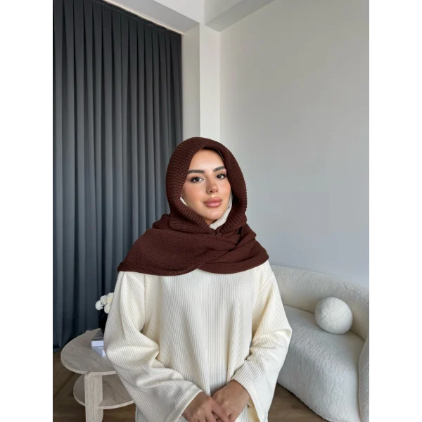 Mb - Balaklava Kapişonlu Bere - Acı Kahve