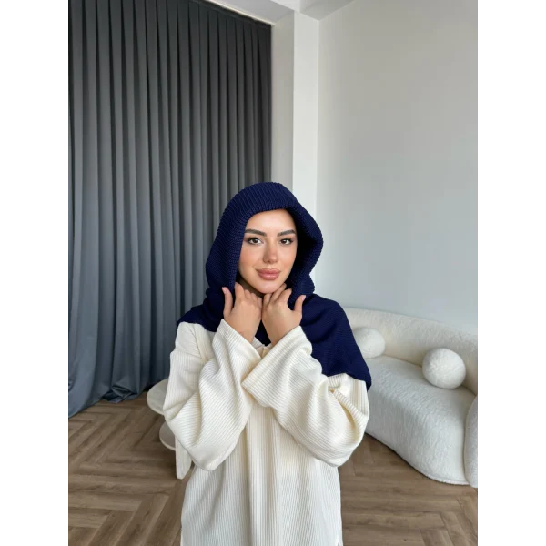 Mb - Balaklava Kapişonlu Bere - Lacivert