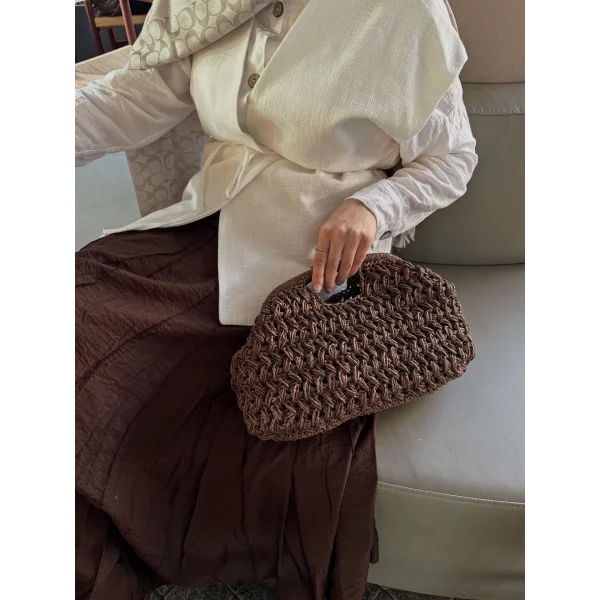 Mngo Hasır Çanta - Acı Kahve