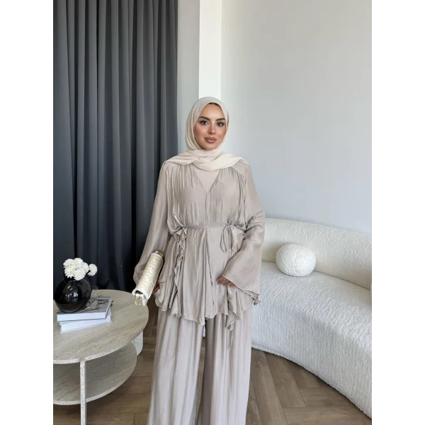Ng - Batik Pantolonlu Takım - Bej