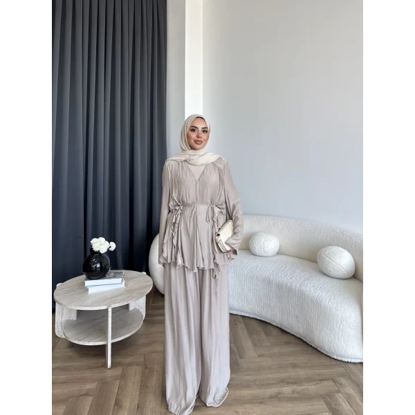 Ng - Batik Pantolonlu Takım - Bej