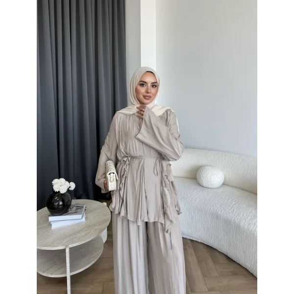 Ng - Batik Pantolonlu Takım - Bej