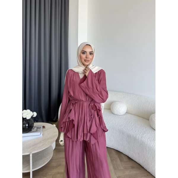 Ng - Batik Pantolonlu Takım - Mürdüm