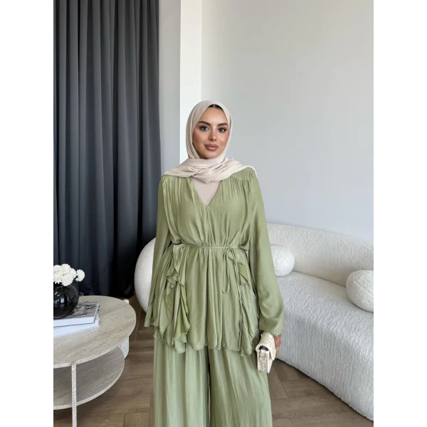 Ng - Batik Pantolonlu Takım - Yeşil