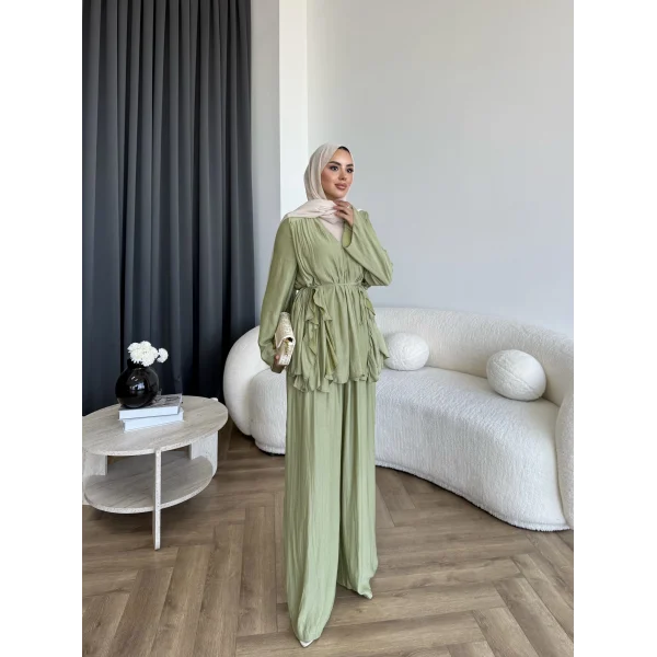 Ng - Batik Pantolonlu Takım - Yeşil