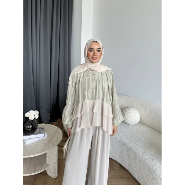 Ng - Vagne Pantolonlu Takım - Yeşil