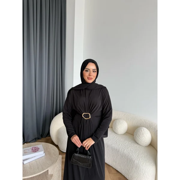 Nisa Sandy Elbise - Siyah