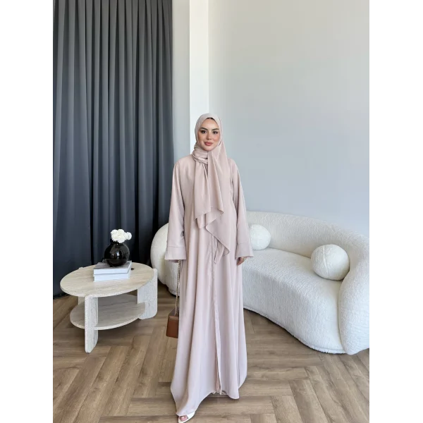 Pln - Arabic Şallı Abaya - Pudra