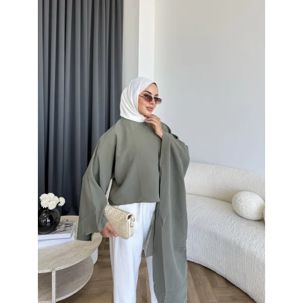 Pln - Bella Organik Keten Bluz - Haki
