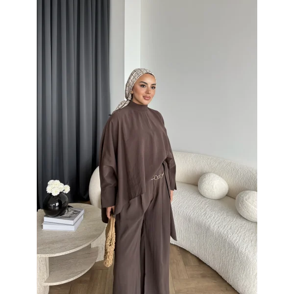Pln - Julia Yarasa Kol Takım - Kahve