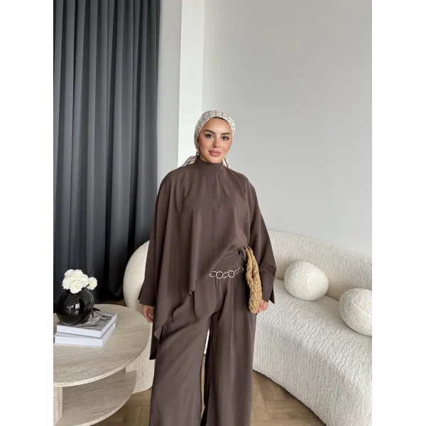 Pln - Julia Yarasa Kol Takım - Kahve