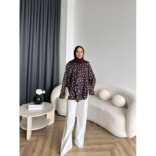 Pln - Puantiye Gömlek - Kahve