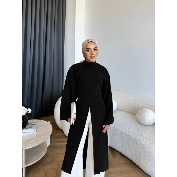 Pln - Siena Yırtmaçlı Bluz - Siyah