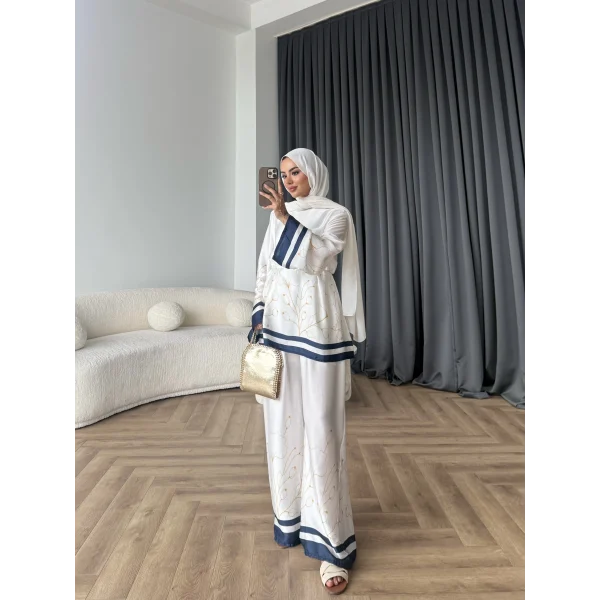 Pwn - Misia Etnik Desen Takım - Beyaz