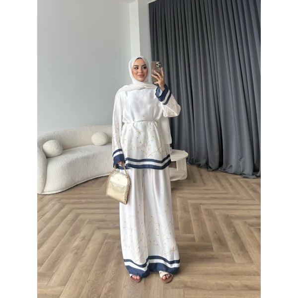 Pwn - Misia Etnik Desen Takım - Beyaz