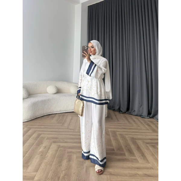 Pwn - Misia Etnik Desen Takım - Beyaz